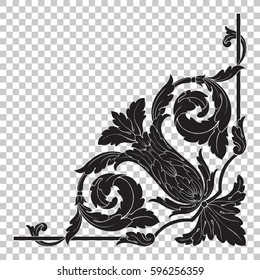 Corner ornament in baroque style