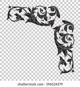 Corner ornament in baroque style.
