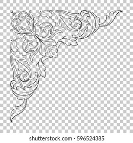 Corner ornament in baroque style.