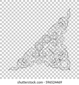 Corner ornament in baroque style.
