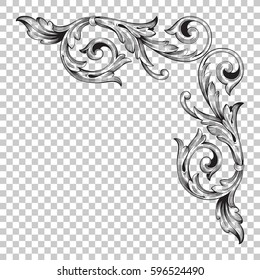 Corner ornament in baroque style.