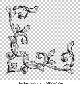 Corner ornament in baroque style.