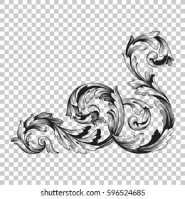 Corner ornament in baroque style.