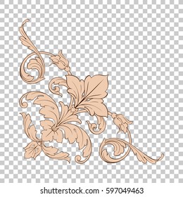 Corner ornament in baroque style