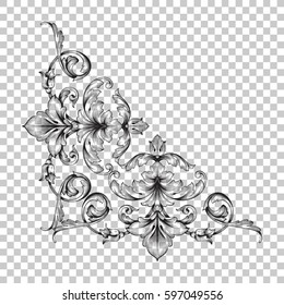 Corner ornament in baroque style