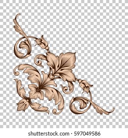 Corner ornament in baroque style