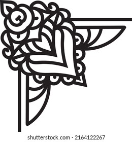 corner ornament in outline style 