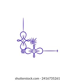 corner ornament in purple set