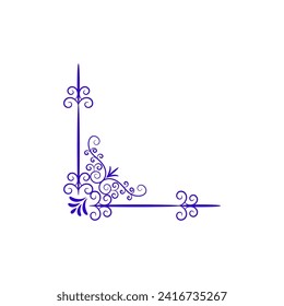 corner ornament in purple set