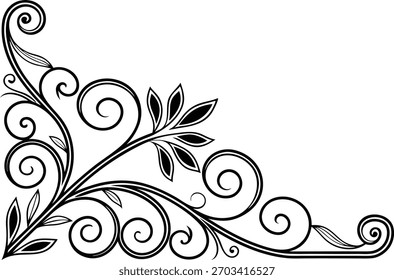 Corner Ornaments Borders Set. Seamless Corner Border Collection. Ornamental Corner Line Art. Decorative Corner Border Pack