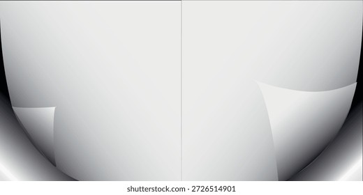 Die Ecke einer Seite erscheint eingerollt auf der Papierkante mit dem Abziehaufkleber. Das Drehen des Buches zeigt gefalteten Schatten auf dem Dokument im Winkel. Curl zeigt das Nachrichtenblatt der Reihe nach an, wobei eine gebogene Faltung einen Rahmeneffekt erzeugt. 