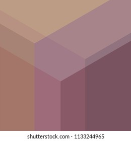 Corner parts of a 3D shape, multiplied, overlapping, in dull, muted tones