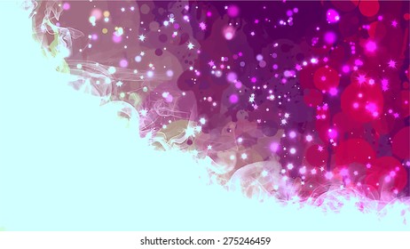 Corner pink shine brush strokes background. Vector version