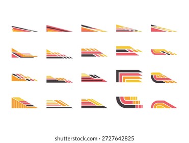 Conjunto de Ícones do Elemento de Corrida de Canto 