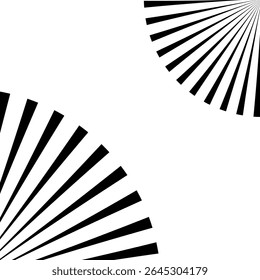 Corner Radial Burst in Black and White