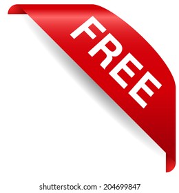  corner red with text free for design. Vector illustrations
