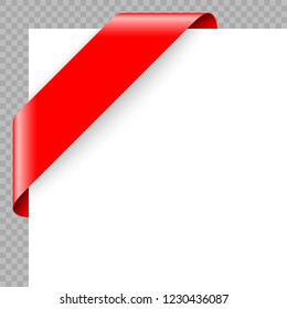 Corner Ribbon Or Banner On White Background. Vector Illustration