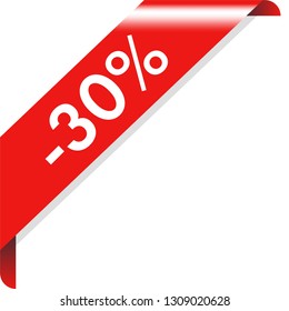 Corner Ribbon Banner Vector, Illustration