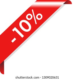 Corner Ribbon Banner Vector, Illustration