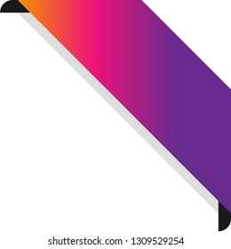 Corner Ribbon Banner Vector, Illustration