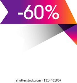 Corner Ribbon Banner Vector, Illustration