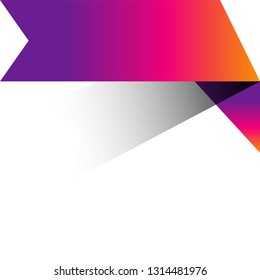 Corner Ribbon Banner Vector, Illustration