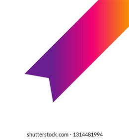 Corner Ribbon Banner Vector, Illustration