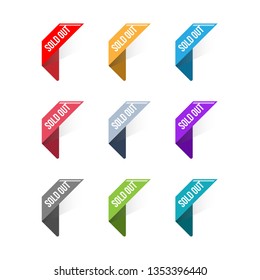 Corner Ribbon Banner Vector, Illustration
