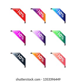 Corner Ribbon Banner Vector, Illustration