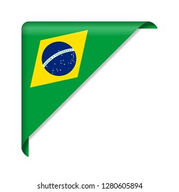 Corner ribbon Brazil flag