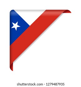 Corner ribbon Chile flag