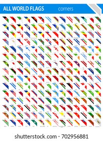 Corner Ribbon Flags - All World Vector illustration