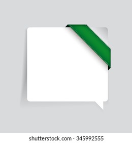 Corner ribbon green on label