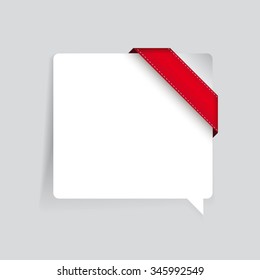 Corner ribbon red on label