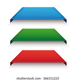 Corner ribbon set vector