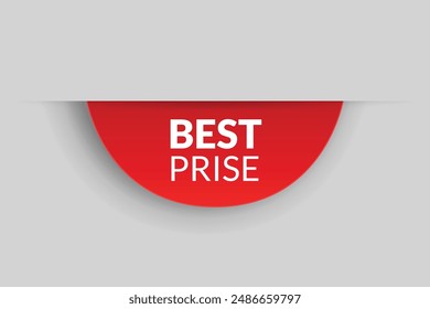 Corner or ribbons icon. Product red banner, price shopping tag. Promotion sale badge, special offer sticker. Discount and price offer concept. Vector sticker template