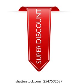 Corner or ribbons icon. Product red banner, price shopping tag. Promotion sale badge, special offer sticker. Discount and price offer concept. Vector sticker template