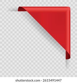 Corner or ribbons icon. Product red banner, price shopping tag. Promotion sale badge, special offer sticker. Discount and price offer concept. Vector sticker blank template