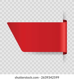 Corner or ribbons icon. Product red banner, price shopping tag. Promotion sale badge, special offer sticker. Discount and price offer concept. Vector sticker blank template
