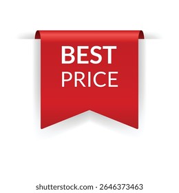 Corner or ribbons icon. Product red banner, price shopping tag. Promotion sale badge, special offer sticker. Discount and price offer concept. Vector sticker template