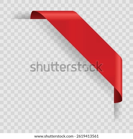 Corner or ribbons icon. Product red banner, price shopping tag. Promotion sale badge, special offer sticker. Discount and price offer concept. Vector sticker blank template