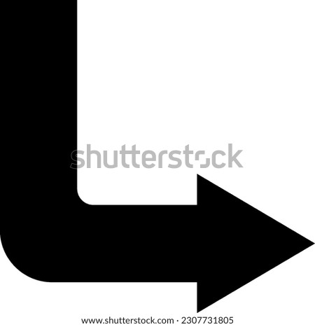 Corner right down arrow. Direction traffic sign.