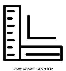 Icono de regla de esquina. Icono vectorial de esquina de esquema para diseño web aislado en fondo blanco