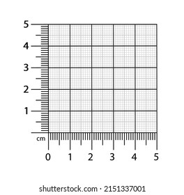 Corner ruler from on the graph grid paper. Corner ruler vector. Size indicators set isolated on background. Unit distances. Concept graphic element. Measuring scales