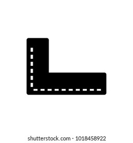 corner ruler vector icon