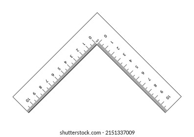 Corner ruler vector. Size indicators set isolated on background. Unit distances. Concept graphic element. Measuring scales.