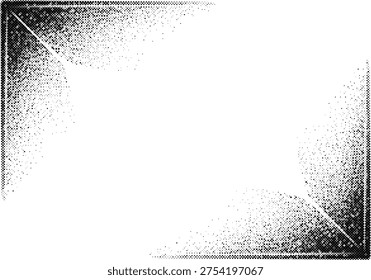 corner shadow halftone risograph fade edge vignette depth paper border screentone vintage retro monochrome texture background overlay soft