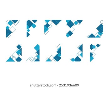 Corner Shape Blue Design set 