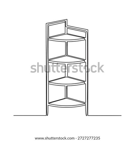 Corner shelf unit with four tiers
