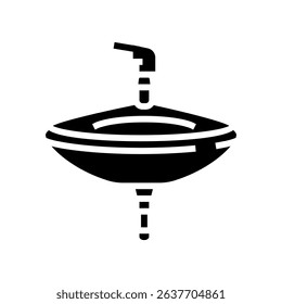 corner sink glyph icon vector. corner sink sign. isolated symbol illustration